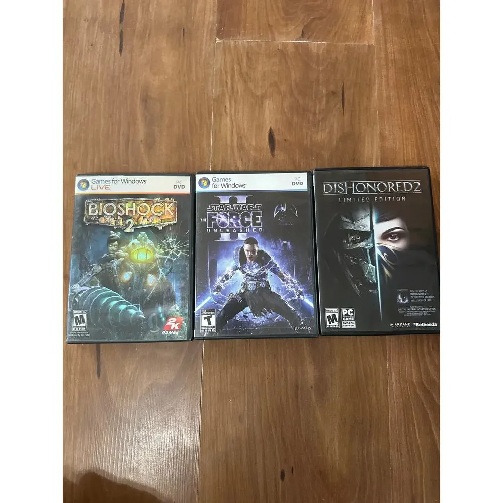 PC Game Lot - Dishonored 2 Bioshock 2 Star Wars the force unleashed